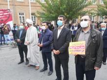 حضور مدیریت محترم و همکاران حج و زیارت استان آذربایجان غربی در راهپیمایی 13 آبان 1400+تصاویر